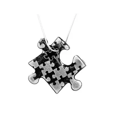 necklace with silver puzzle piece pendant