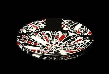 Red, White, and Black dinner plates